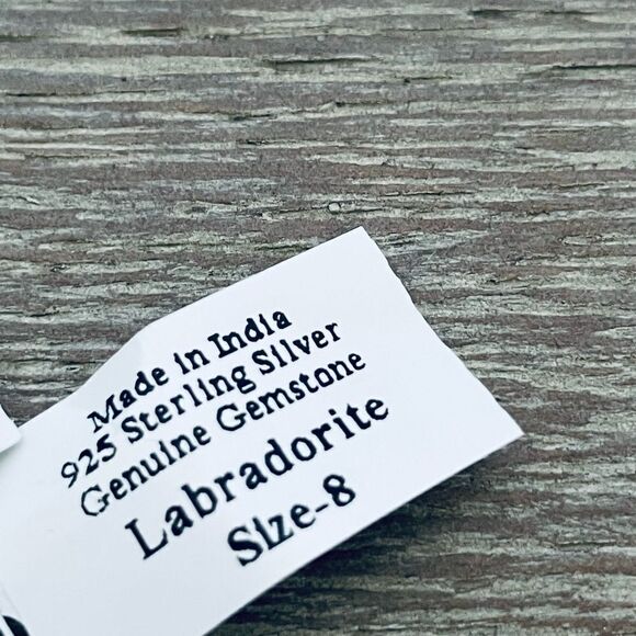 Labradorite Sterling Silver 925 Teardrop Jewel Crystal Ring - Picture 6 of 7